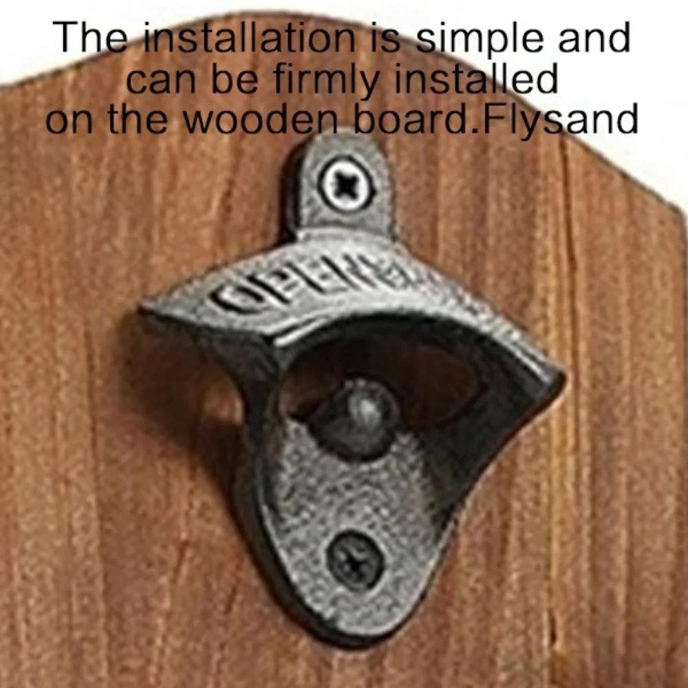 Retro Wall Mounted Beer Bottle Opener Decorative Tool for Kitchen Cafe Bar Outdoor BBQ Gift