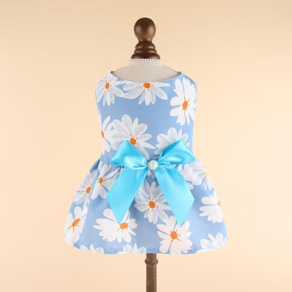 Daisy Pattern Summer Dog Princess Dress Dog‘s Spring Dress  For Puppy Poodle Chihuahua Etc