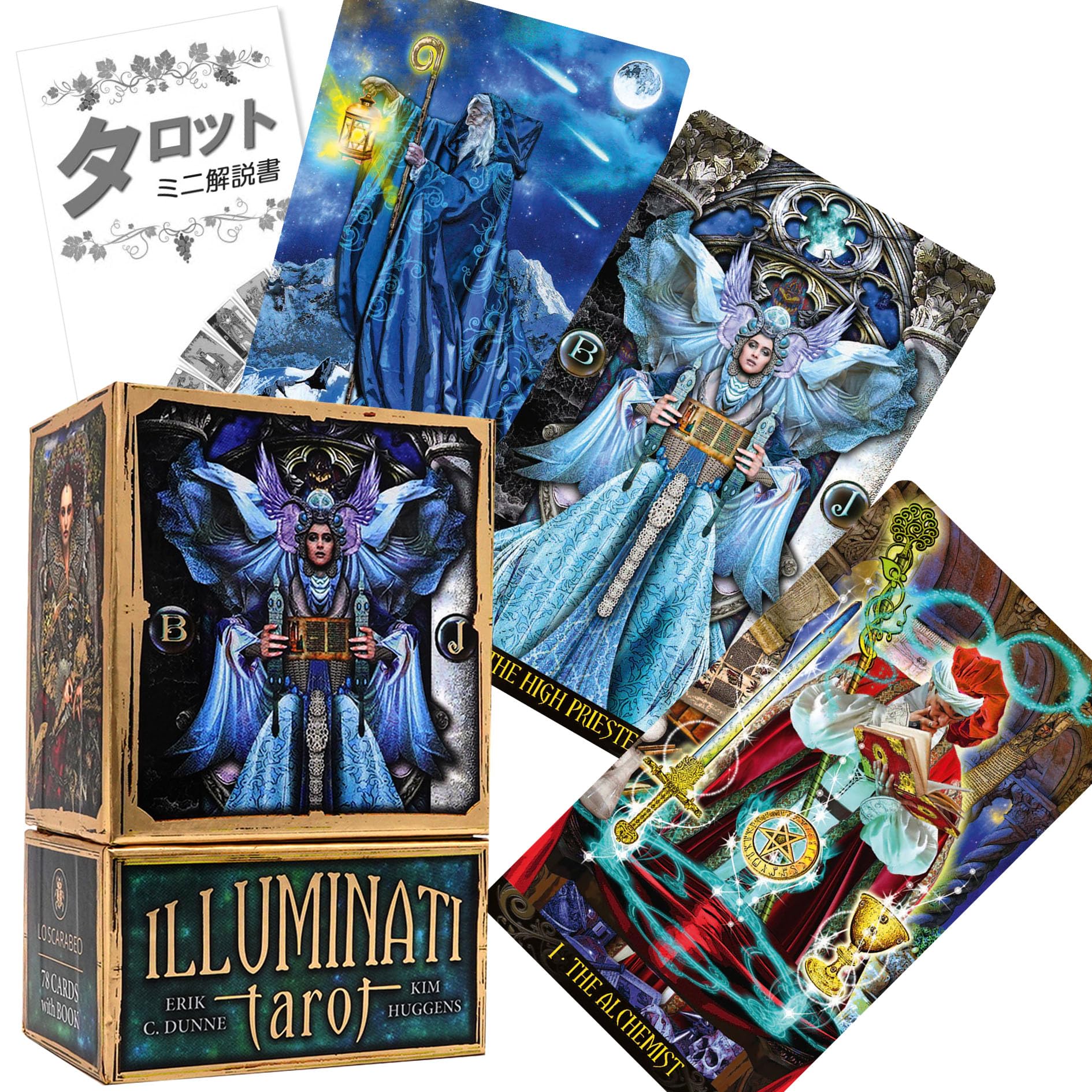 Illuminati Tarot - Authentic FLATLAND Tarot Deck with Japanese Instructions and 78 Cards