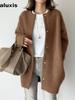 9 Color Autumn New Ultra Soft Knit Coat Slim Fit Design Loose Wool Jacket for Women