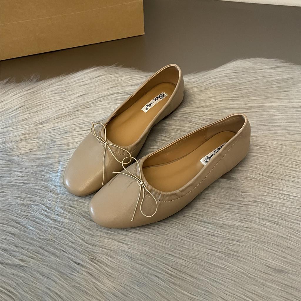 Fashion Bailamos Fashion Bow Tie Flats Ballet Shoes Women Female Ballet Round Toe Shallow Cut Ballerina Soft Moccasin Dress Shoes Zapato