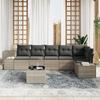 VidaXL Ensemble de canapé de jardin 7 pièces avec coussins gris en poly rotin 3347092