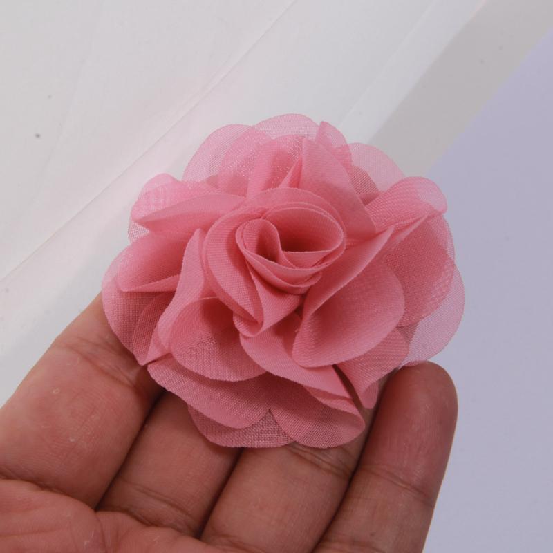 10 Stück 2,6" Tüll Niedlich Handgefertigt Kern Organza Chiffon Stoff Künstliche Gaze Blume Hochzeitskleid Hüte Stirnband Brosche DIY Zuhause