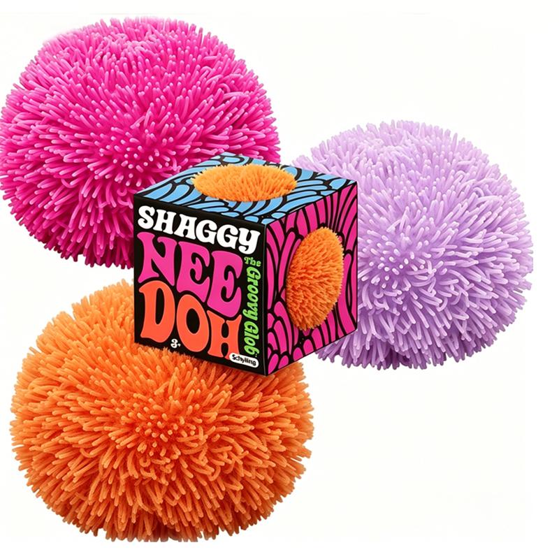Needoh Mini 3 ks Chlupatá kulička Stresová Teenie Mačkací Senzorická hračka The Groovy Glob Uklidňující Fidget Netoxické Měkké kuličky Pro ADHD Dárek