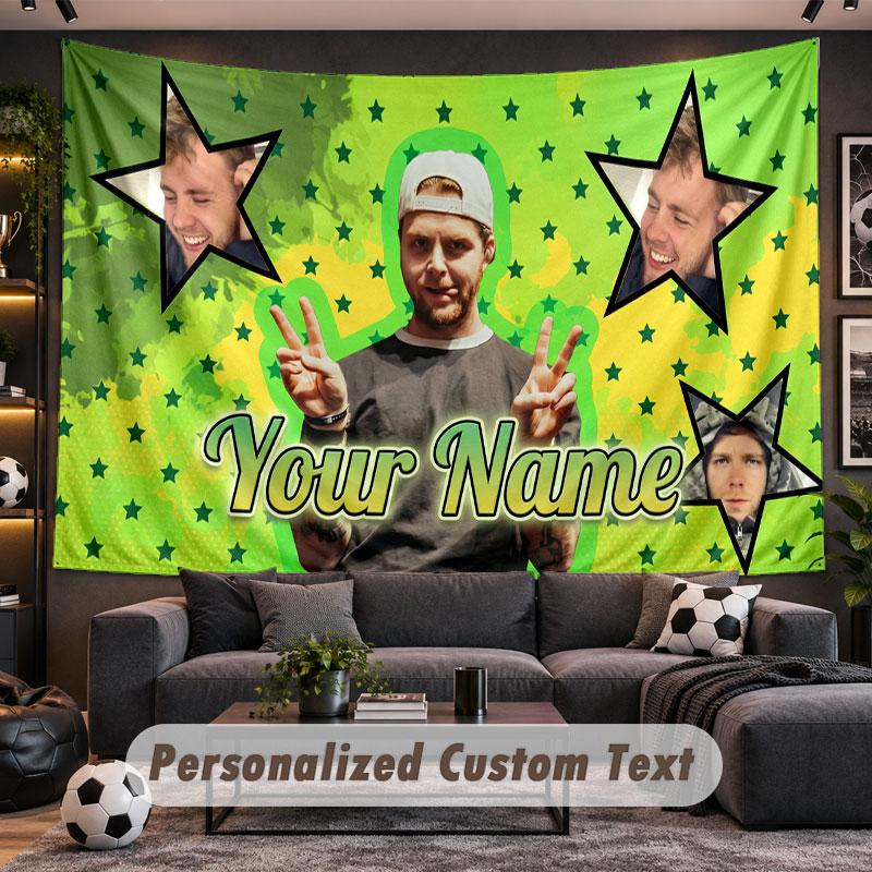 Wall Hanging Tapestry Custom NameAlex Warren Pattern Personalized Printed Fabric Wall Decor