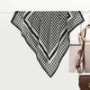 Classic Vintage Checkered Print Imitation Silk Scarf For Spring Summer