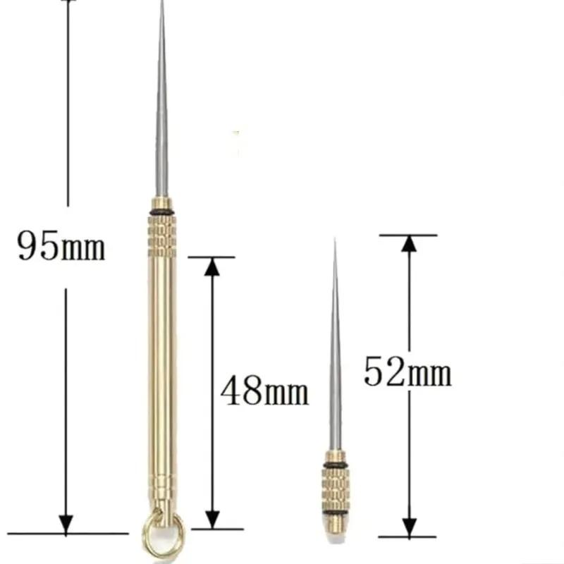 Titanium Alloy Integrated Toothpick Detachable Outdoor Camping Portable Mini Brass Toothpick Barrel Multifunctional Fruit Pick