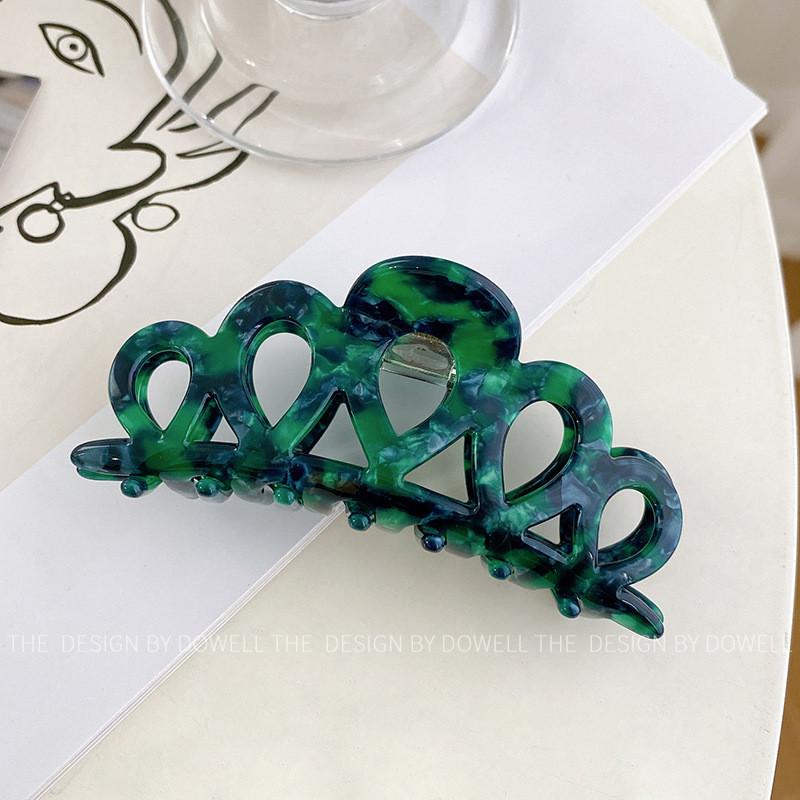 Exquisite Acrylic Crown Hair Claw For Women Featuring Chic Hollow Design For Upscale Looks