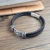 Lucky Cloud Chain Pattern Leather Bracelet Simple Magnetic Buckle Stainless Steel Braided Bracelet Men's Jewelry Gift Wholesale