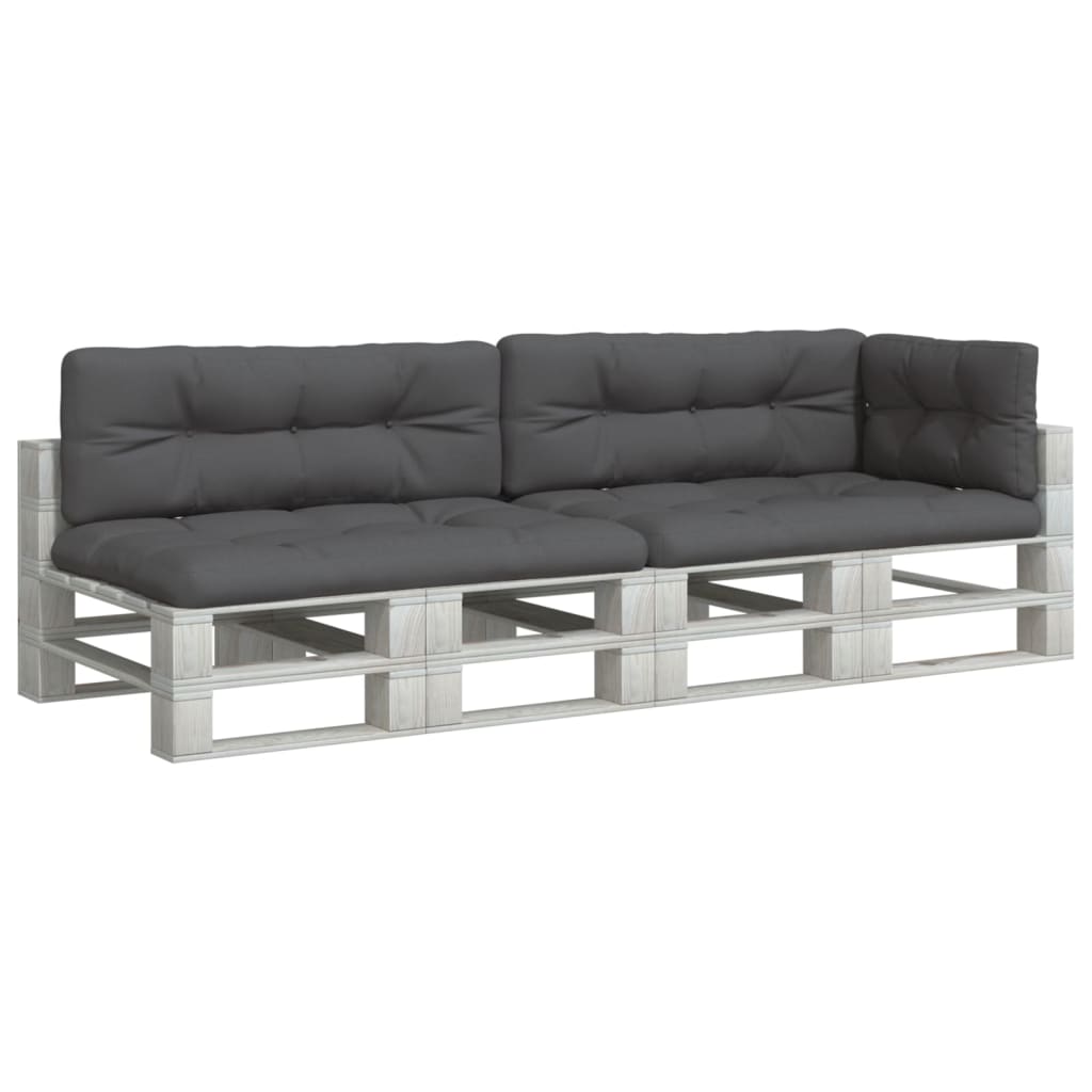 5 Piece Pallet Cushions Charcoal Grey Fabric