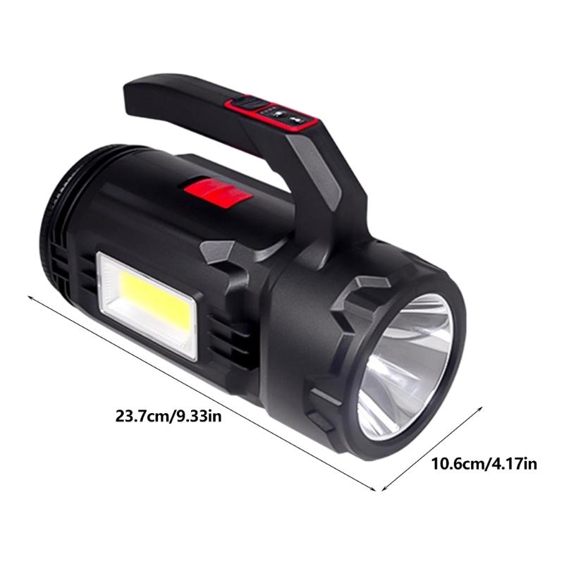 Practical LED Spotlights with Front and Side Lights, Integrated Carry Handle, USB Type C Charging, and 3 Mode for Outages and Garage Tasks