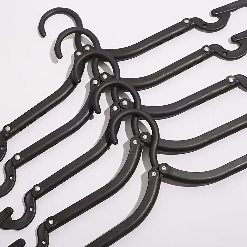 5/7pcs Portable Folding Clothes Rack Set, Plastic Hanging Drying Rack with Windproof Hooks, Multipurpose Travel Coat Hanger