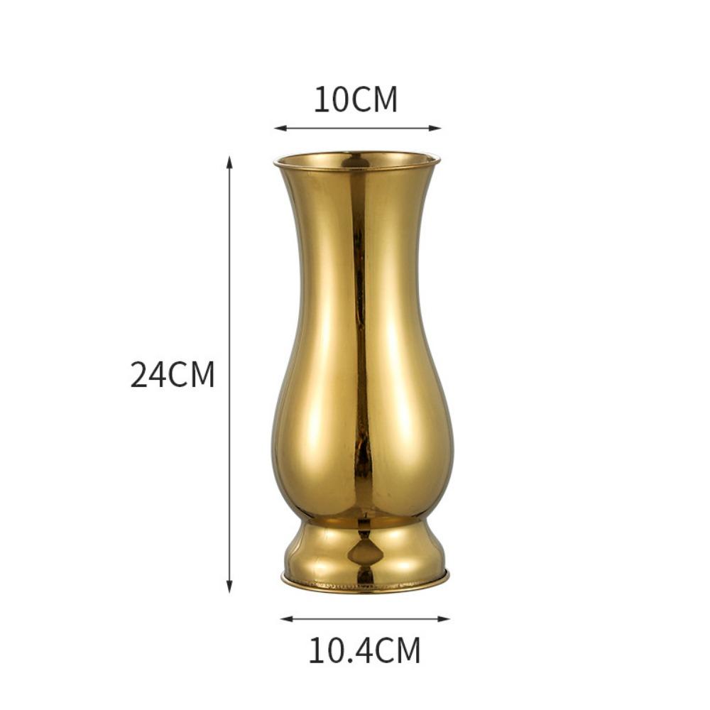 Flower Arrangement Single Vase Stainless Steel Flower Pot Creative Tabletop Vases  Vase Ornament