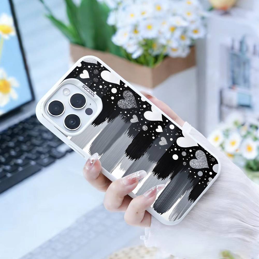 Y2k I-INS Graffiti Phone Case For IPhone 16 17 15 14 12 13 Pro Max Black Color Shockproof Cover