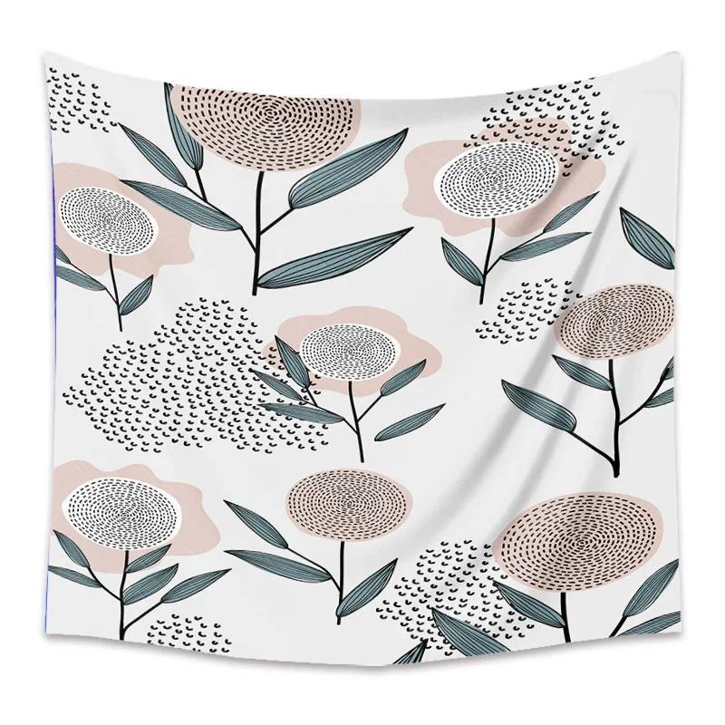 Fresh Floral Beautiful Printed Hanging Cloth Home Wall Decoration Tapestry Bedroom Living Room Tapestry