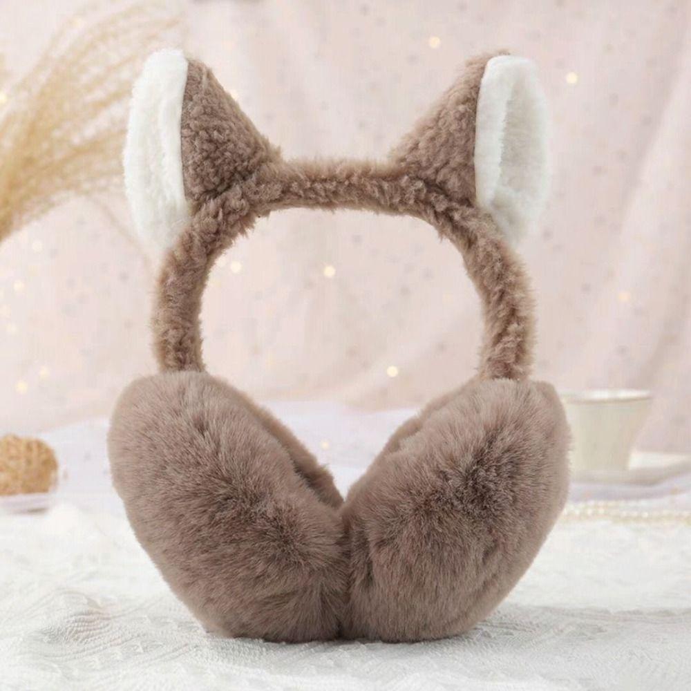 Soft Plush Faux Fur Earmuffs Faux Fur Winter Ear Warmers Fashion Cat Ear Earmuffs  For Women Girls