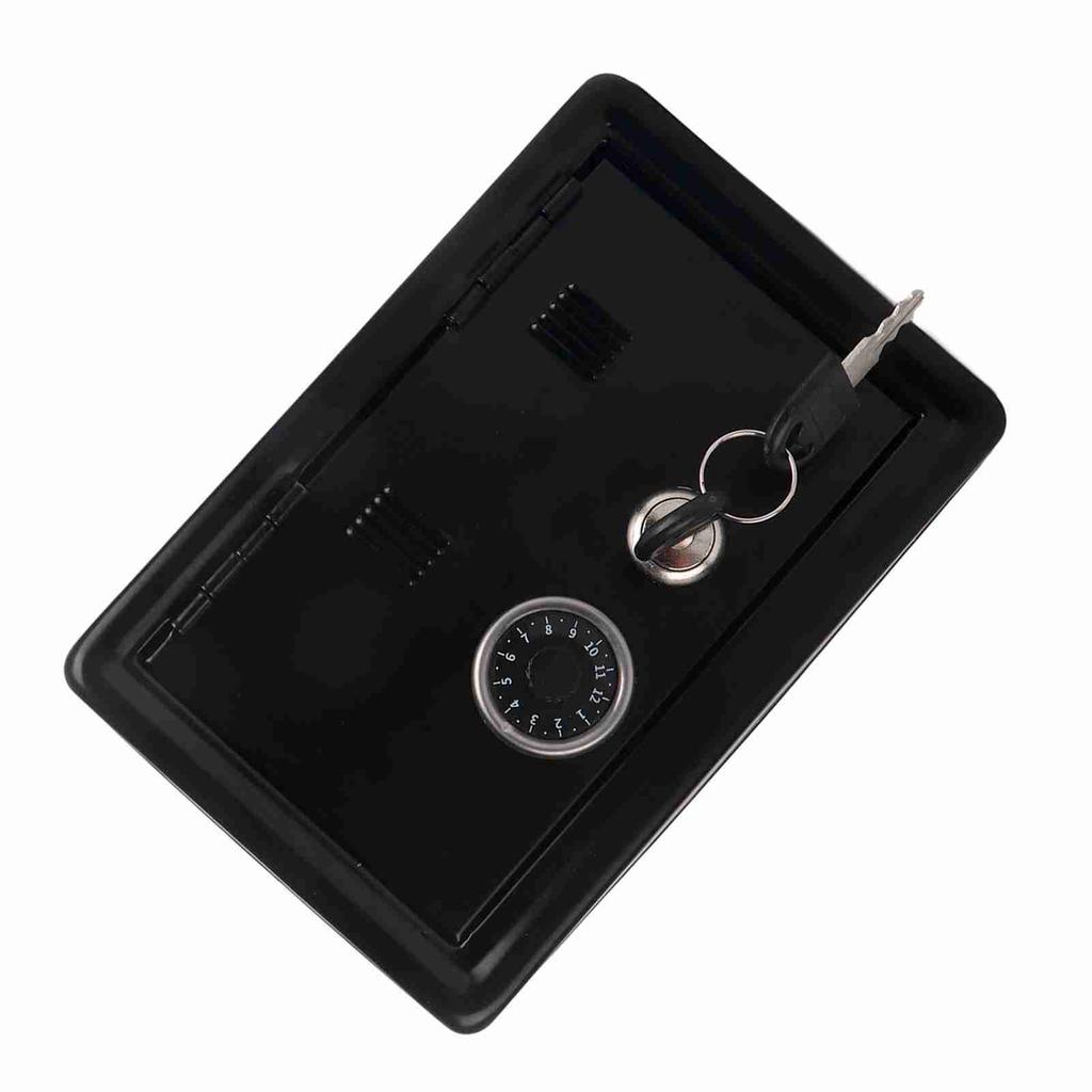 Kids Learning Toy Money Box Password Cash Coins Saving Safe Box Style Gift with 2 Keys (Black)