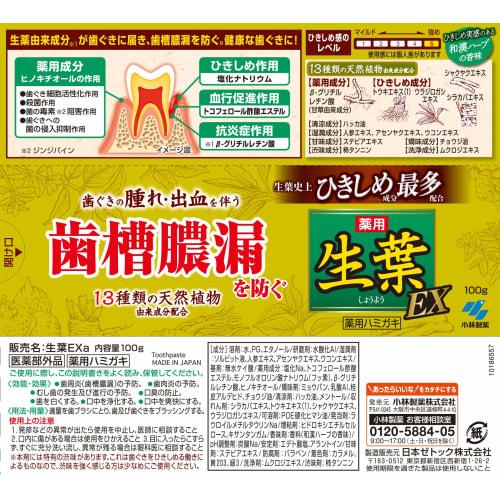 Shoyo EX (Shoyo EX) Medicated Toothpaste to Prevent Periodontal Disease, Herb Mint Flavor, 100g