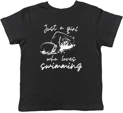 Girl Who Loves Swimming Kids T-Shirt Swim Swimmer Childrens Boys Girls Gift
