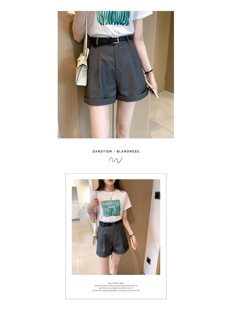 Petite Women's High-Waisted A-Line Wide-Leg Summer Shorts - Loose Fit Slimming Hot Pants 2025 Collection.