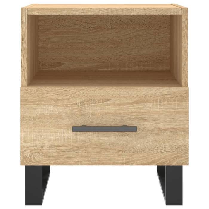 Table de chevet - Maison Exclusive - Chêne sonoma - 1 tiroir et compartiment - 40 x 35 x 47,5 cm