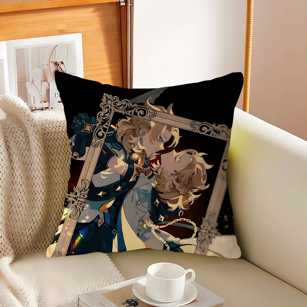 Genshin Albedo Pillow Cushion Cover Pillowcase Living Room Sofa Home Decor Customized