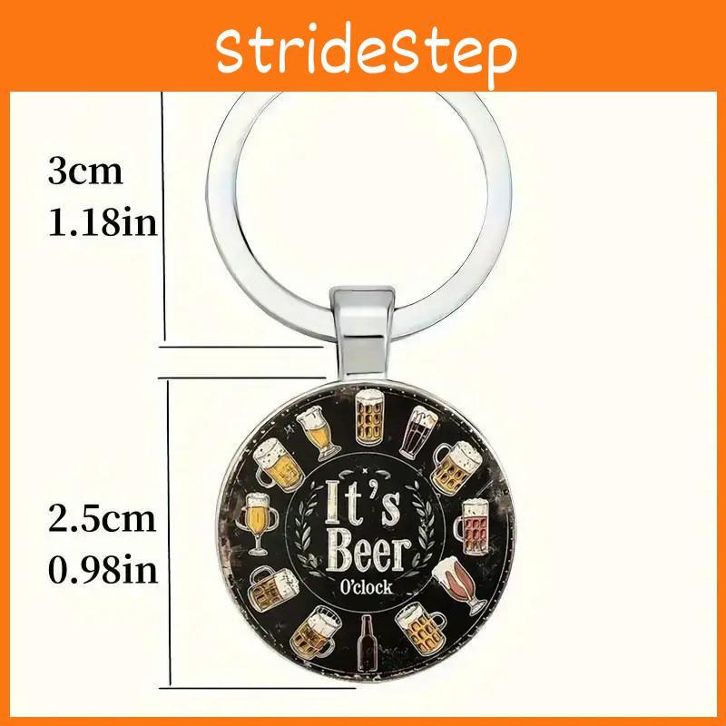 Beer Time Keychain Zinc Alloy Pendant Gift For Beer Lovers And Party Enthusiasts