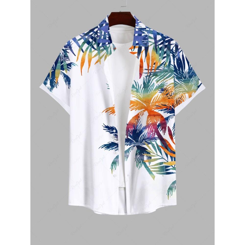 

Summer Plus Size Men s Shirt 3D Print Hawaiian Shirts Button Up Beach Vacation Shirts Short Sleeve Shirts Casual Shirts for Men S