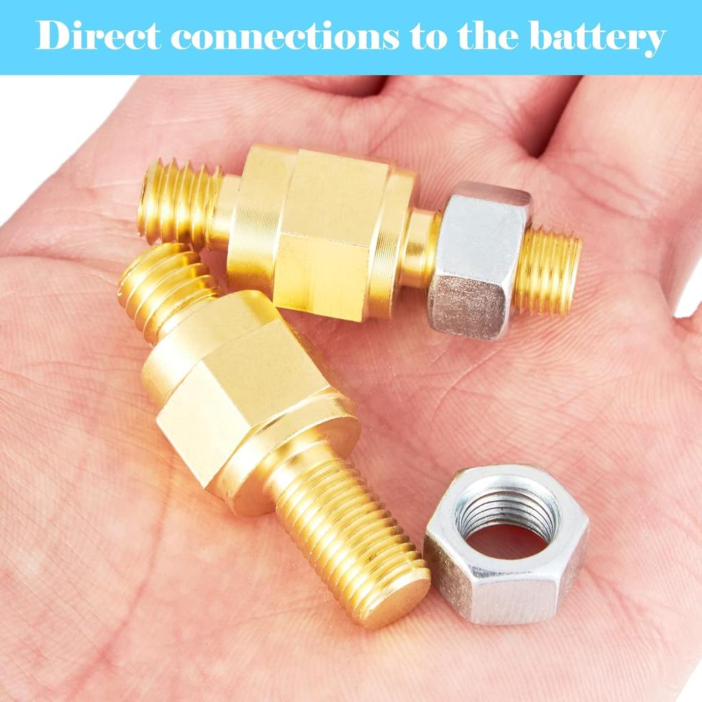 Long Stud Side Post Battery Terminal Bolt Compatible With GM And Other Accessories To Battery,Standard Battery Post Stud Extender Screws 3/8 16&24