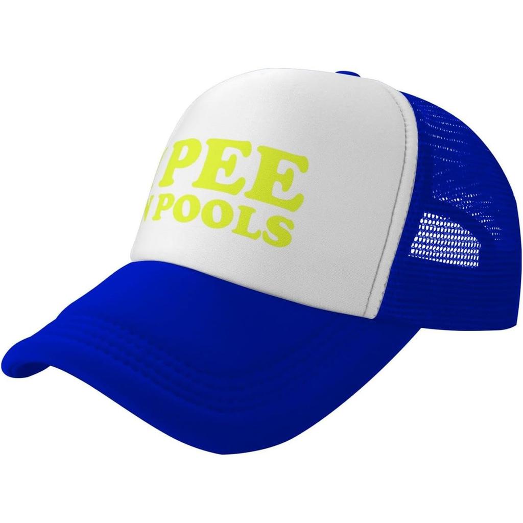 I Pee In Pools Trucker Hat Unisex Mesh Snapback Cap Funny Novelty Outdoor Baseball Hat