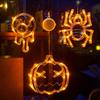 Halloween LED Lights Battery-Powered Ghost Pumpkin Hanging Party Lights for Windows