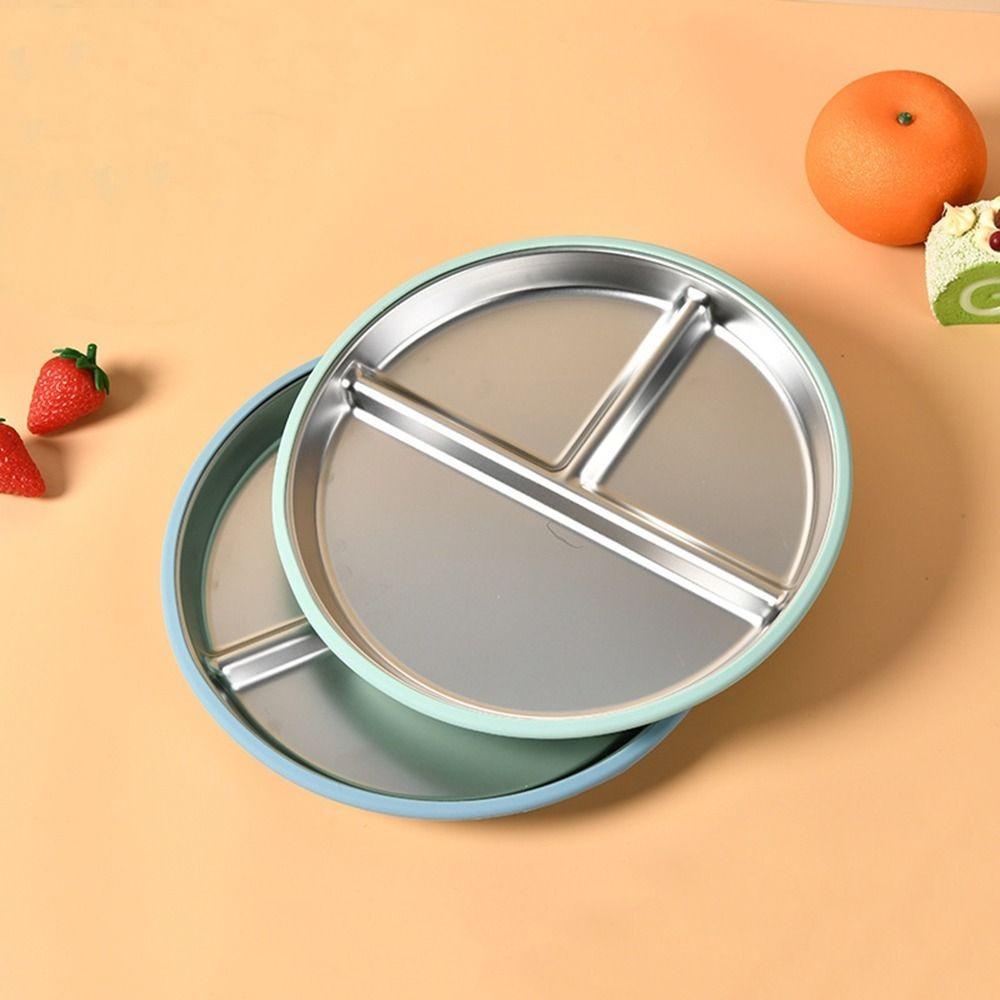 Stal Nierdzewna 304 Przyssawka Talerze dla Dzieci Projekt z Podziałem Dzieci 3 Sekcje Naczynia Stołowe