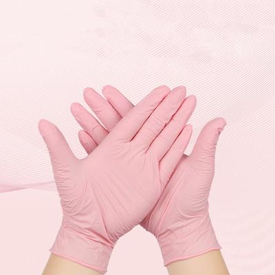 20/50/100 ADET Pembe Nitril Eldiven Tek Kullanımlık Pudrasız Lateks Eldivenler Ev Temizliği Güzellik Salonu Çalışma Mutfak Eldivenleri için