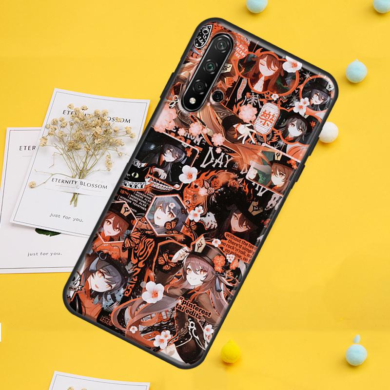 Hu Tao Genshin Impact Cartoon For Huawei Nova Y70 Y91 Y90 Y60 Y72 Y61 9 10 SE 12i 12s 11i 5T P60 Pro P20 P30 P40 Lite Case