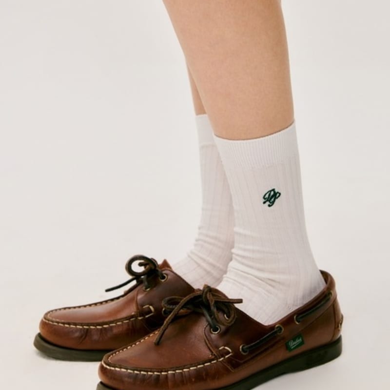 

DEPOUND mercerized cotton logo socks - ivory ivory