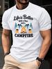 "Life is Better with a Beer and a Campfire" Graphic T-shirt - White