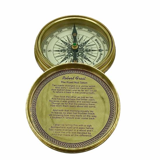 

3-дюймовый большой бронзовый или черный поэтический компас в деревянной коробке