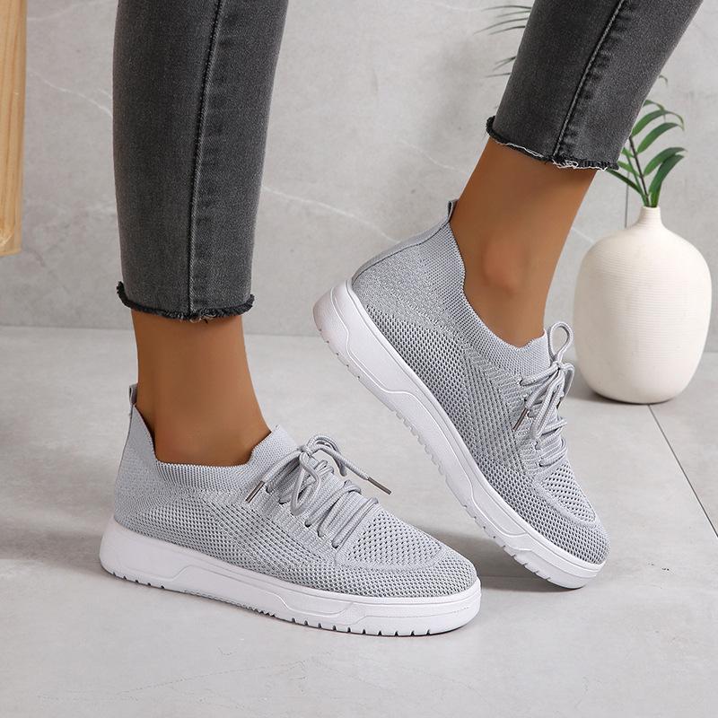 Trendy and Minimalist Single Shoes 2024 New Mesh Breathable Korean Version Versatile and Comfortable Women's Vulcanized Shoes