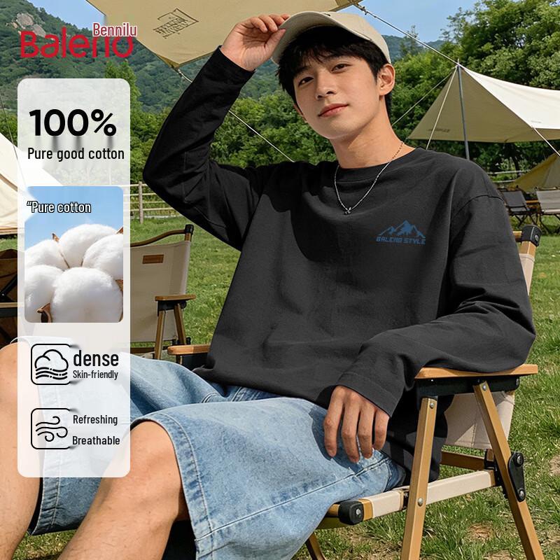 Baleno Men s Pure Cotton Loose Fit Long Sleeve T-Shirt 4XL