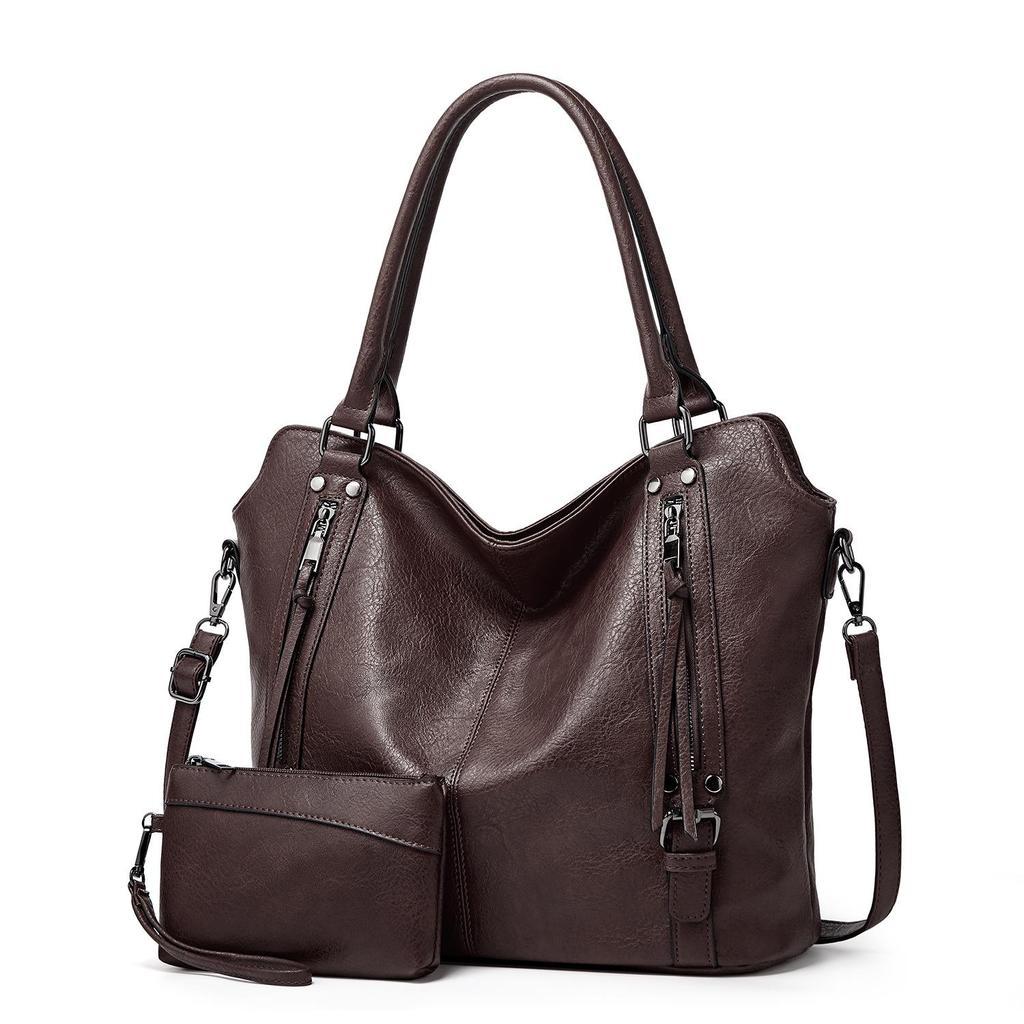 Women's Large Soft Leather Handbag: European & American Style Tote, Single Shoulder & Crossbody Bag, 2025 Collection