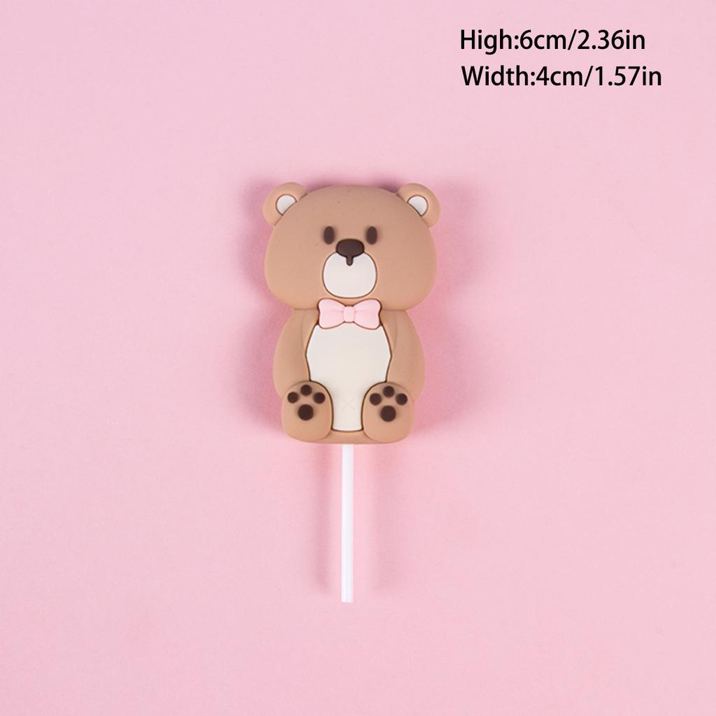 Růžový Modrý Medvídek Topper na Dort Medvídek Panenka Ozdoby Vkládací Dekorace Narozeninového Dortu pro Miminko Chlapec Dívka Oslava 1. Narozenin Odhalení Pohlaví