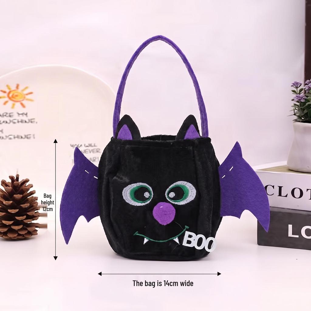 Bolsas de Tela de Terciopelo de Calabaza y Fantasma de Halloween para Niños