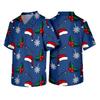 Men's Christmas Theme Caregiver Uniform, Holiday Scrub Top for Nurses and Workers