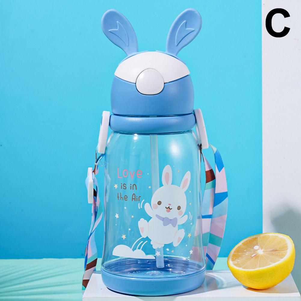 

500 мл Детская чашка-непроливайка для воды, симпатичные мультяшные детские чашки с бутылочками, без BPA для девочек, уличная соломинка M7T7 blue-500ml