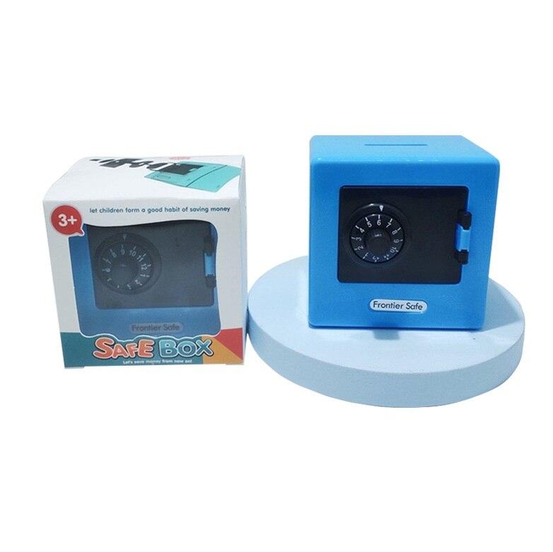 

Мини-копилка в стиле ретро с вращающимся замком-паролем, сейф в стиле банкомата для монет и наличных, автоматическое внесение купюр, идея для рождественского подарка синий