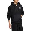 Adidas Neo Solid Color Hooded Drawstring Pullover Sweatshirt Men Tops Black IA8088