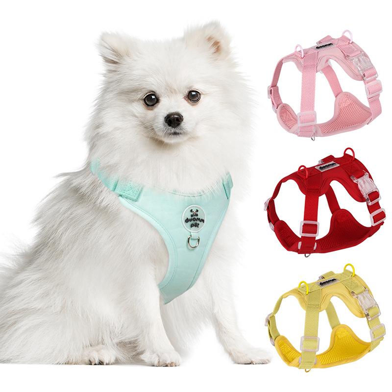 Lightweight Escape-Proof Dog Harness Leash Set Soft Breathable Adjustable Dopamine Puppy Harness Outdoor Pet Gear for Small Dogs