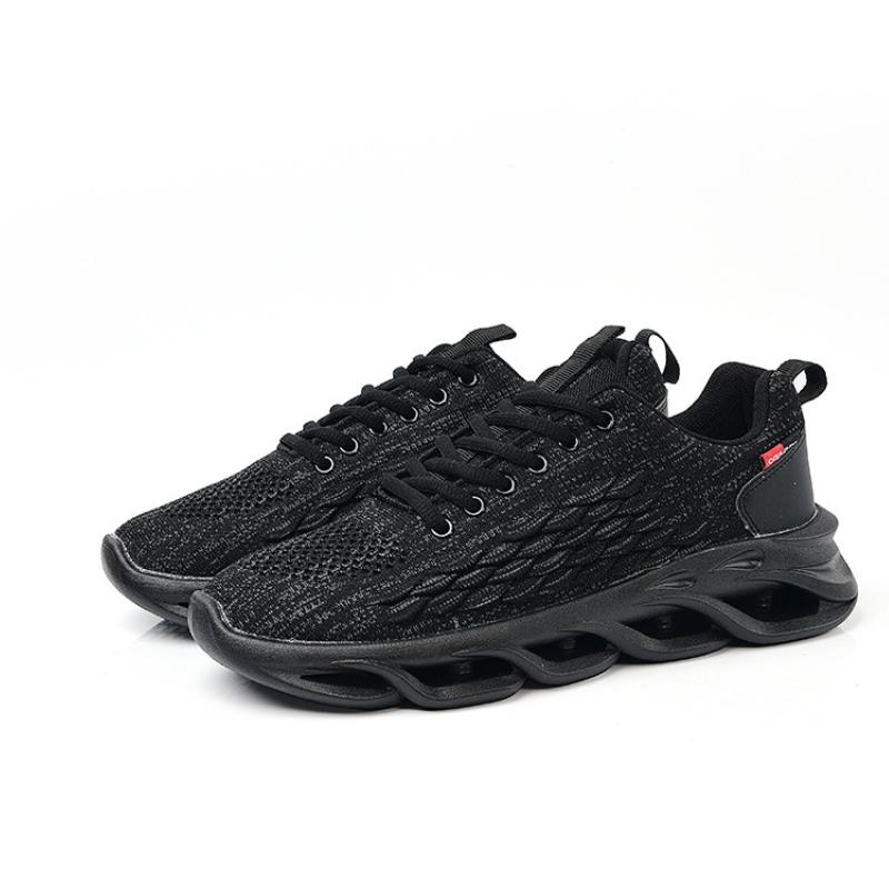 Running Shoes Durable Woven Breathable Anti-slip Men Shoes Comfortable Lightweight Soft Mesh Lace-up Sports Shoes Men