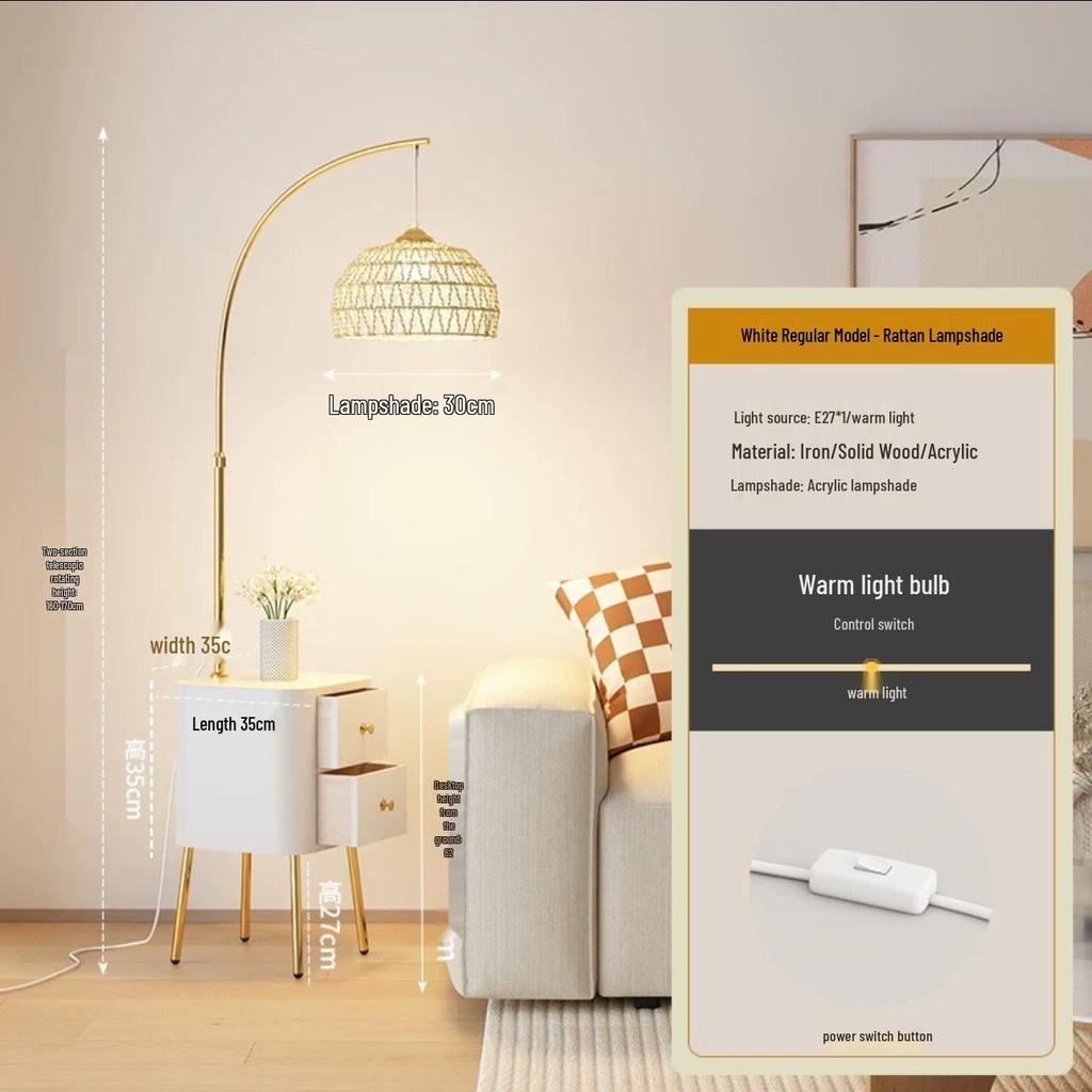 Modern Cream Floor Lamp: Versatile Style for Bedroom, Living Room, and Bedside