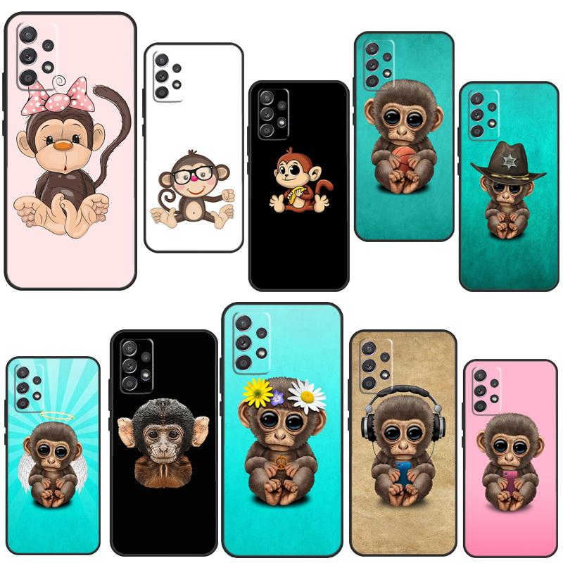 Monkey Gorilla Ape Baby Phone Case For Samsung A03S A02S A21S A20e A12 A22 A32 A42 A52 A72 A50 A70 A51 A71 Cover